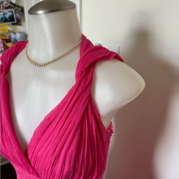 Vintage Y2K Tadashi Shoji Formal maxi pink gown small - Picture 3 of 5